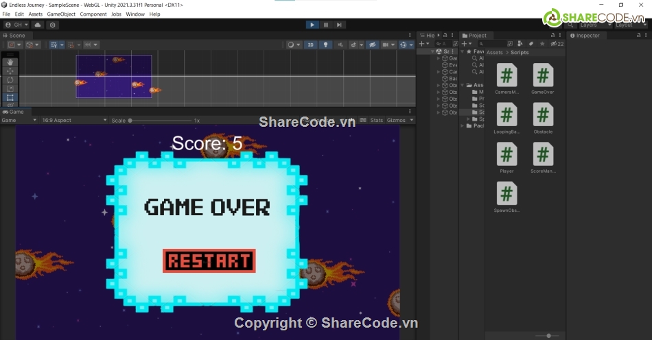 source code,game unity,game 2d,code unity,source code game,Endless Journey 2D